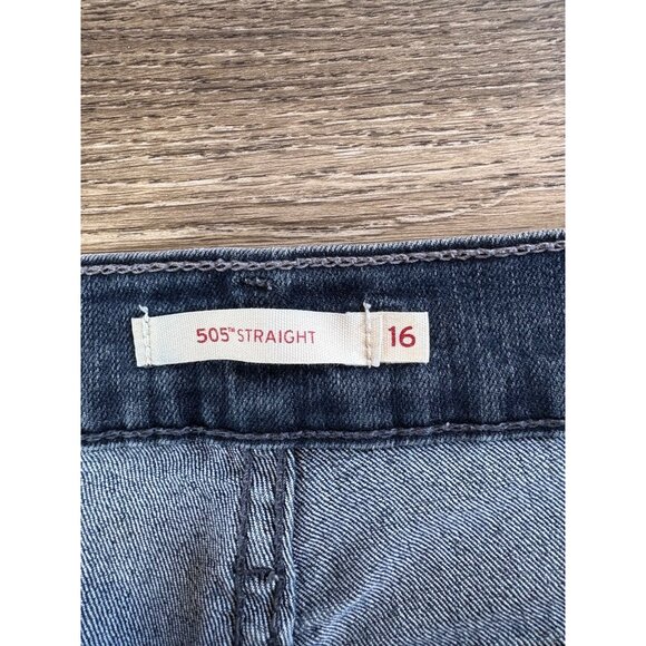 LEVI'S 505 STRAIGHT LEG BLUE DENIM JEANS WOMENS SIZE 16 W33 L30 STRETCH - Picture 10 of 11